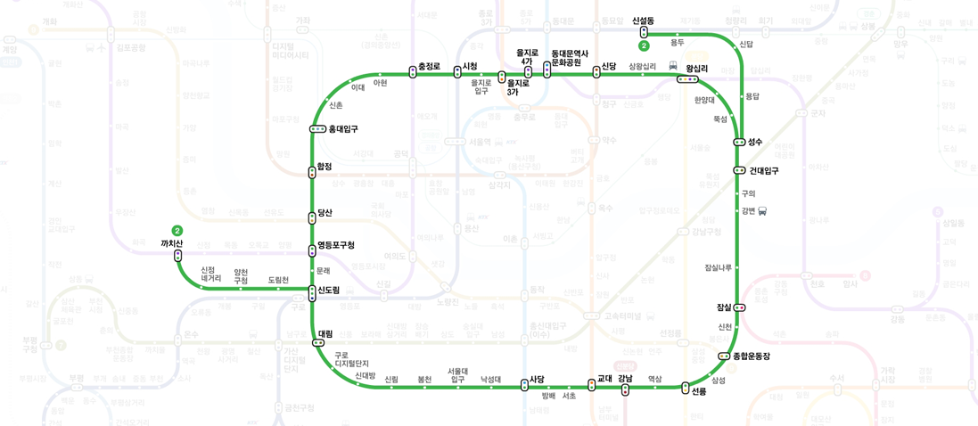 지하철 2호선 노선도