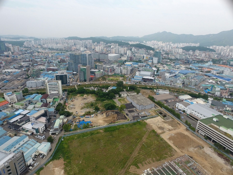 과거 유한양행 군포공장이 소재했던 군포시 당정동 공업지역. 지난 2019년 정부의 공업지역 활성화 시범사업 대상으로 선정돼, 현재 실시설계가 진행 중이다./군포시 제공