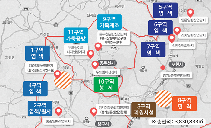 양주·포천·동두천 글로벌 섬유·가죽·패션 산업특구 현황도. 2024.11.7/양주시 제공