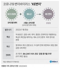 신종 변이 'XE' 해외 확인, 거리두기 강화 가능성도