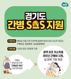 경기도, 내년부터 '간병 SOS 지원 사업' 시행… 연간 최대 120만원